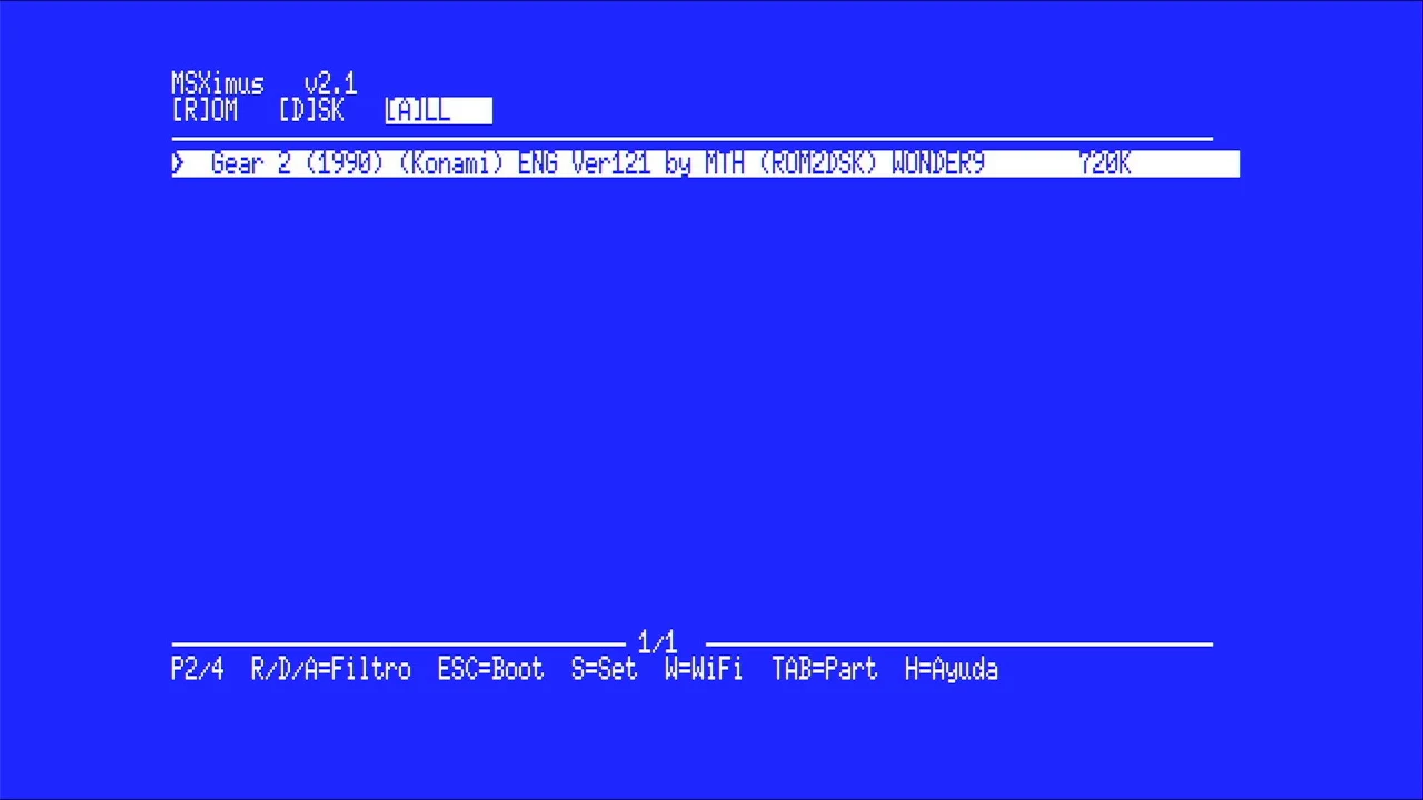 Metal Gear 2 Solid Snake en el MSXimus